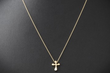 Tiffany & Co. Collier Kette Kreuz Elsa Peretti 51,5 cm in 750er Gelbgold