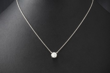Tiffany Solitaire Collier Kette mit Diamant Anhänger 1,63 Ct. Platin 950