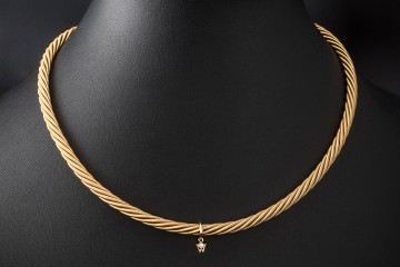 Wellendorff Collier Kette Prinzesse Seidenkordel 45 cm Gelbgold Full Set
