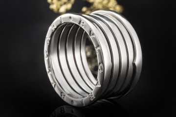 BVLGARI B.zero1 5-Band Ring beweglich in 750er Weißgold Neuwertig Gr. 62