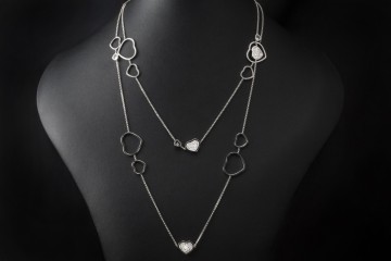 Chopard Collier Happy Diamonds Hearts 122 cm Loop Kette in Weißgold 750