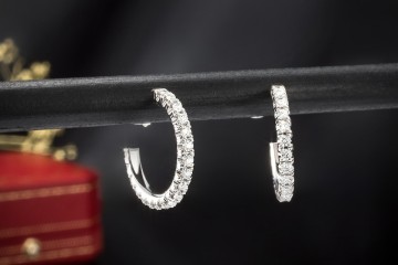 Creolen Ohrringe Etincelle de Cartier Diamanten Kleines Modell Weißgold