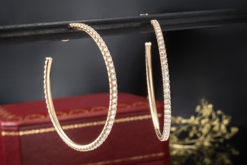 Creolen Ohrringe Etincelle de Cartier Diamanten Großes Modell Roségold