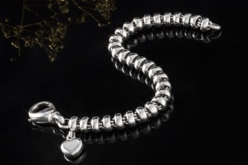 Chopard Armband Les Chaînes Herz Gliederarmband 16,5cm in 750er Weißgold