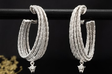 Wellendorff Ohrringe Creolen Sonnenglanz Diamanten Weißgold 750 Full Set