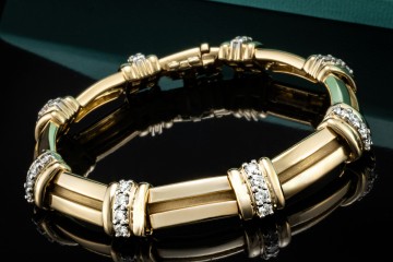 Tiffany & Co Armband Gliederarmband Diamanten in Gelbgold 750 mit Platin