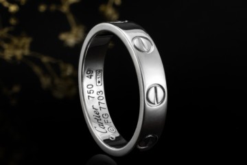 Cartier Love Ring Kleines Modell Schmal in Weißgold 750 Arbeit Größe 49