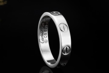 Cartier Love Ring Kleines Modell Schmal in Weißgold 750 Arbeit Größe 50