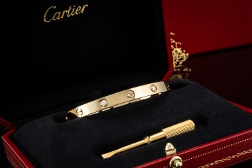 Cartier Love Armreif Armband Bracelet Diamanten Gelbgold Gr. 17 Full Set