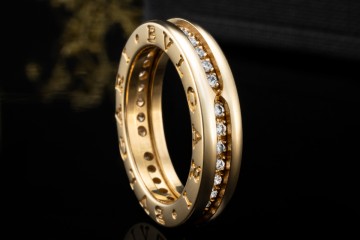 BVLGARI B.zero1 1-Band Ring mit Diamanten in 750er Gelbgold Größe 51 OVP
