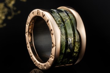 BVLGARI B.zero1 Ring 4-Band Marmor Grün Naturstein 750er Roségold Gr. 50
