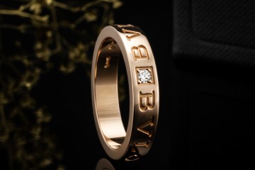 BVLGARI B.zero1 Ring Essential Band Solitär Diamant in Roségold 750 OVP