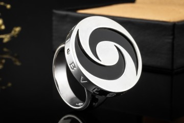BVLGARI Ring Optical Spinning mit Drehscheibe in 750er Weißgold OVP
