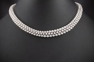 Boucheron Grains de Raisins Collier Kette mit Kugeln in 750er Weißgold
