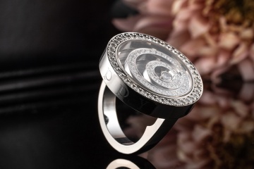 Chopard Ring Happy Spirit XL Modell mit Brillanten in 750er Weißgold OVP