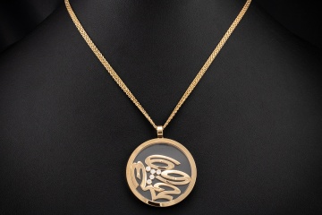Chopard Collier Kette Anhänger Happy Numbers XL mit Brillanten Gold OVP