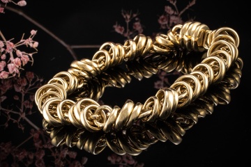 Pomellato Rondelle Armband Massive Goldschmiedearbeit in 750er Gelbgold