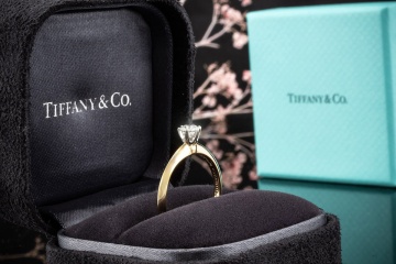 Tiffany & Co Solitär Ring Setting mit Diamant 0,25 Ct in Gelbgold Platin