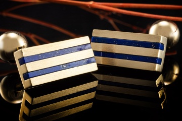 Manschettenknöpfe Tiffany & Co. Vintage Lapislazuli Gelbgold 750 Massiv