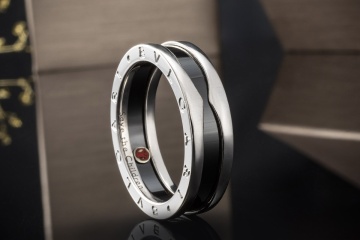 BVLGARI Ring B.zero1 Save the Children Keramik Schwarz in 925er Silber