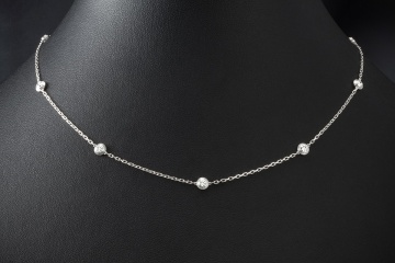 Cartier Collier Kette Diamant Léger mit 8 Diamanten in 750er Weißgold