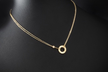Cartier Love Collier Kette mit Anhänger 2 Diamanten in 750er Gelbgold
