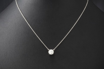 Tiffany Solitaire Collier Kette mit Diamant Anhänger 1,63 Ct. Platin 950