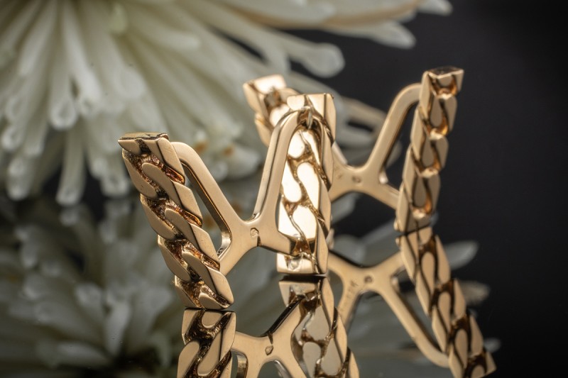 Klassische Manschettenknöpfe Hermes Paris in 750er Gelbgold  