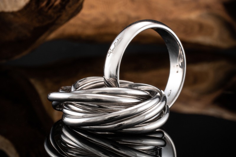 Pomellato Ring Spielring Milles Cercles 10 Ringe in 750er Weißgold 