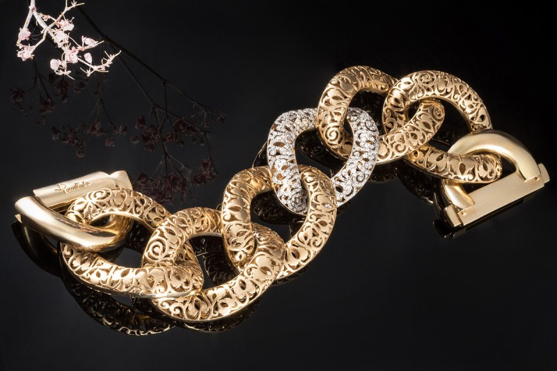 Pomellato Armband Arabesque mit Diamanten Statement Matt in Roségold 750 