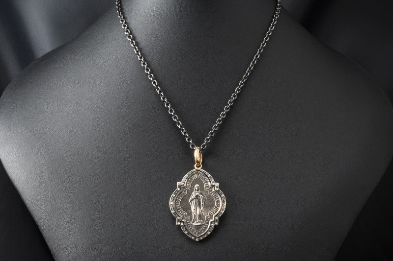SÉVIGNÉ Collier Kette mit Anhänger Jungfrau Maria / Aloisius von Gonzaga 