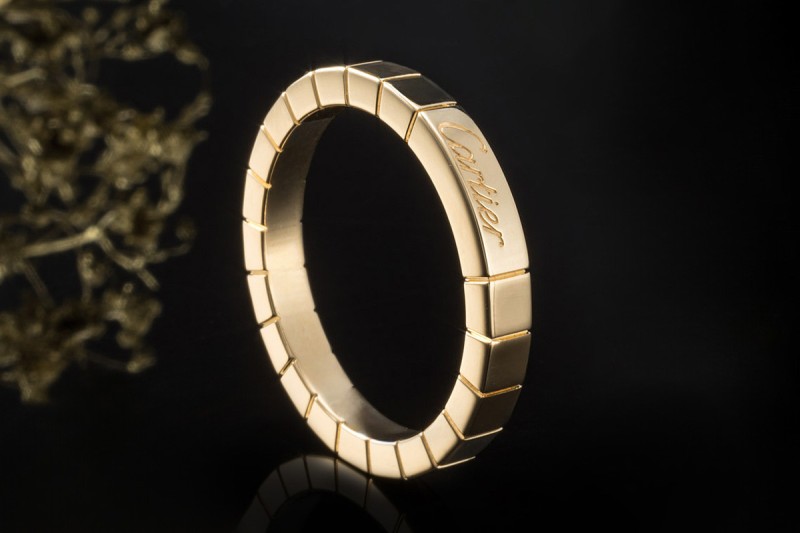 Cartier Lanières Ring Klassisch ohne Besatz in 750er Gelbgold Größe 59 