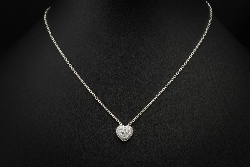 Hearts of Cartier Herz Collier Anhänger mit Diamanten in 750er Weißgold 