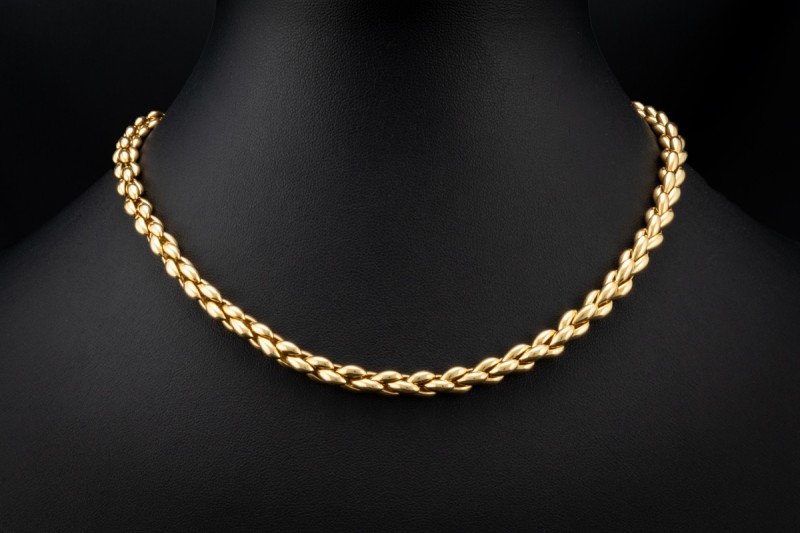 Cartier Collier Vintage Halskette Massiver Klassiker in 750er Gelbgold 