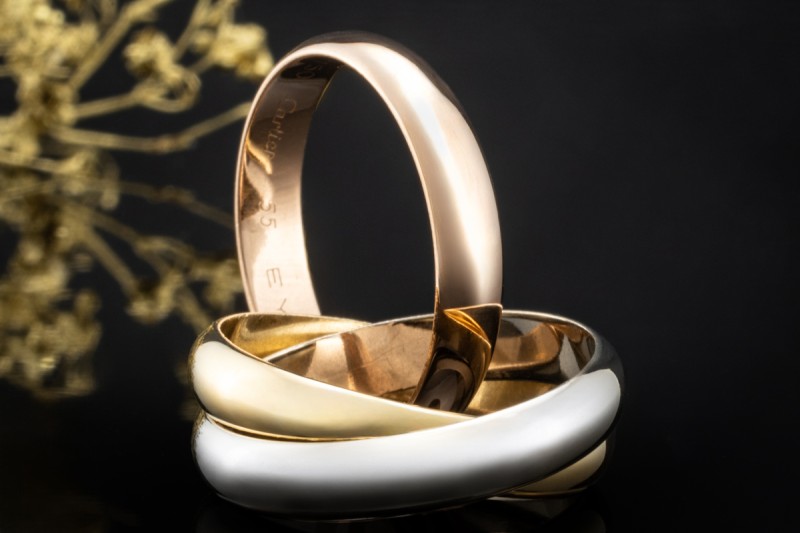 Trinity de Cartier Ring Vintage Modell Massiv Roségold Gelbgold Weißgold 