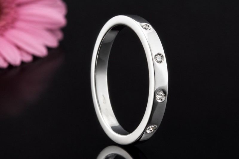 Eleganter Wempe  Memoire Ring mit Diamanten in 750er Weißgold Größe 59 