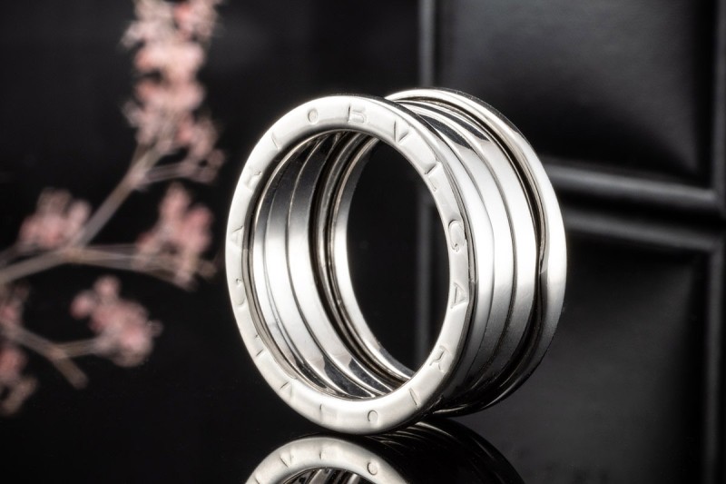 BVLGARI Ring B.zero1 4-Band in 750er Weißgold Full Set OVP Größe 53 