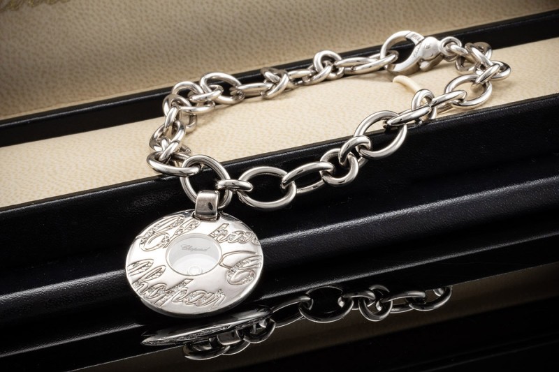 Chopard Armband Chopardissimo Diamanten Weißgold Gliederarmband Anhänger 