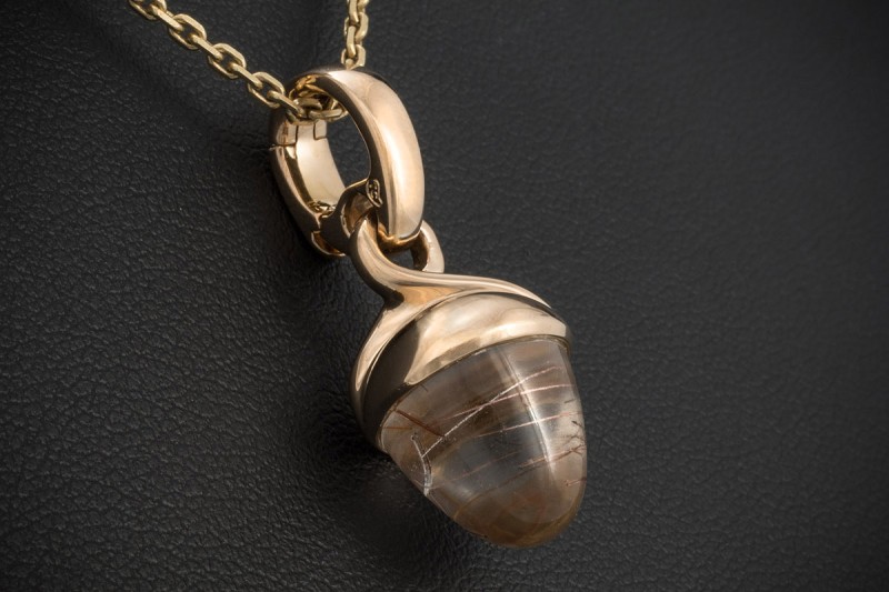 Tamara Comolli Anhänger mit Rutilquarz Mikado Bouquet L in Roségold 750 