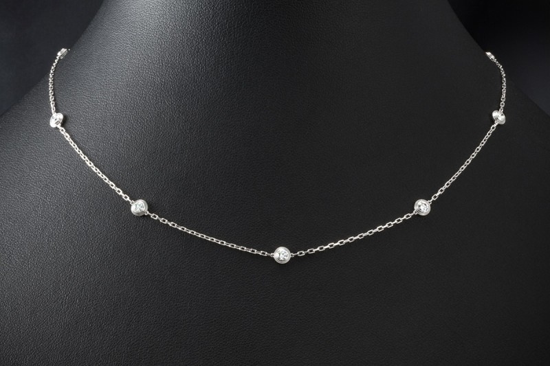 Cartier Collier Kette Diamant Léger mit 8 Diamanten in 750er Weißgold 