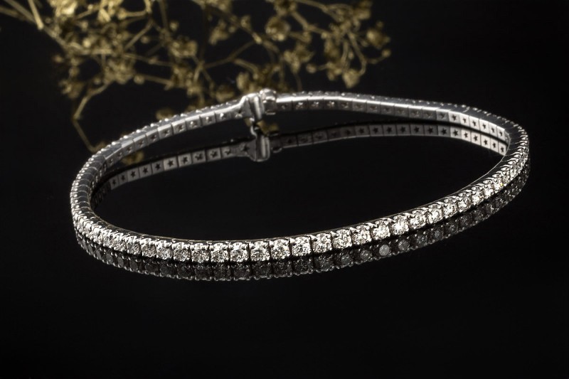 H.Stern Tennisarmband mit 2,62 Carat feurigen Diamanten in Weißgold 750 