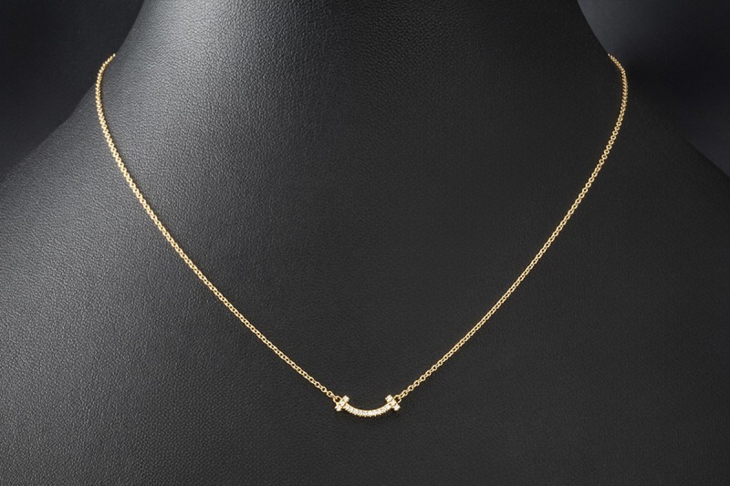 Tiffany & Co. T Smile Kette in 750er Gelbgold Collier mit Diamanten OVP 