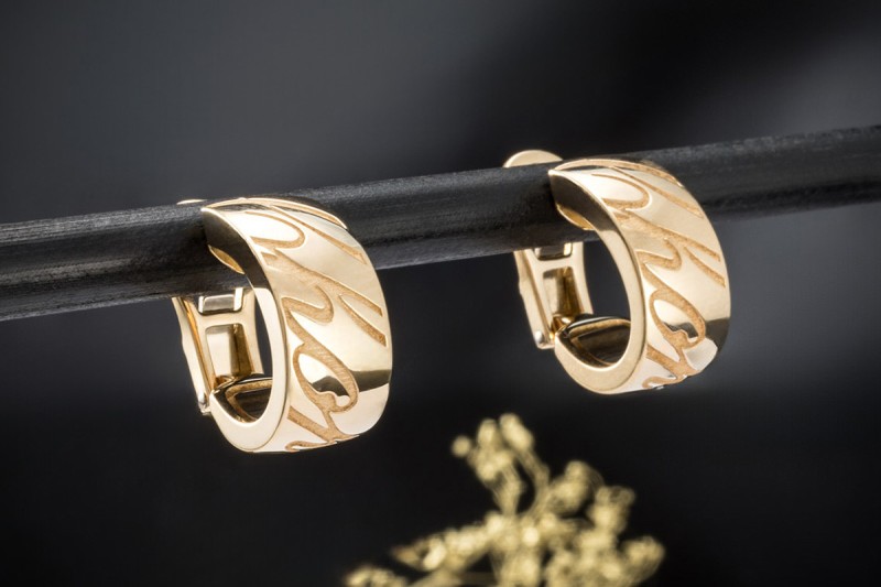 Chopard Ohrringe Chopardissimo Creolen Ohrstecker Clip in Gelbgold 750 