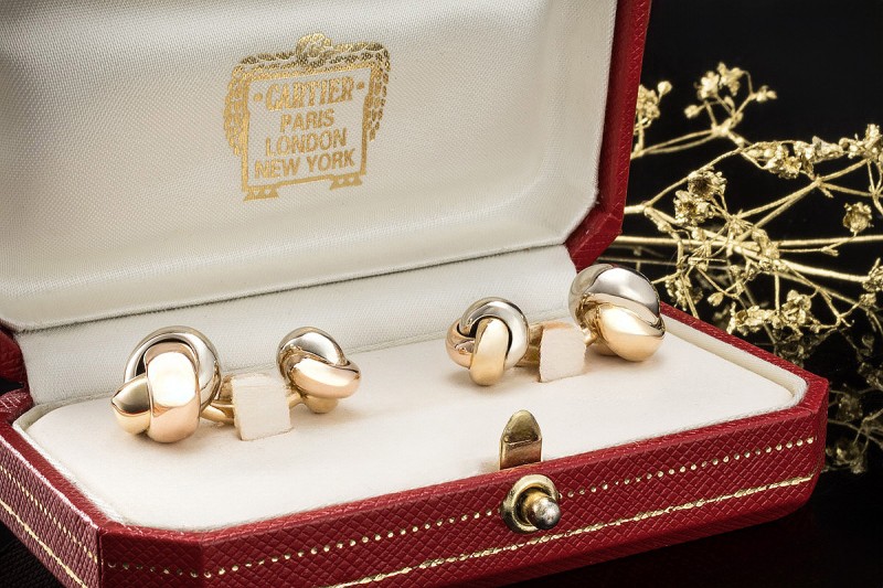 Cartier Manschettenknöpfe Trinity de Cartier Massiv 750er Gold Tricolor 