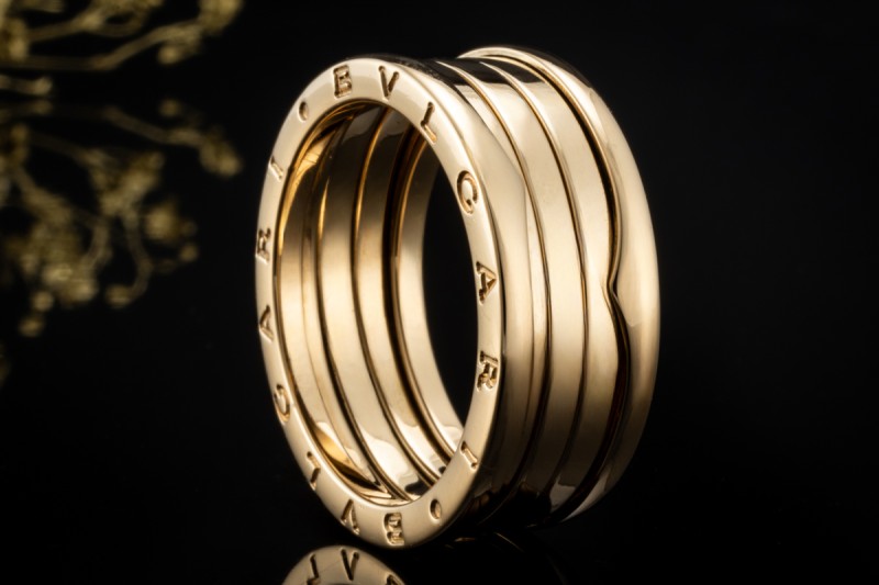 BVLGARI B.zero1 Ring 4-Band beweglich in 750er Gelbgold Massiv Größe 64 