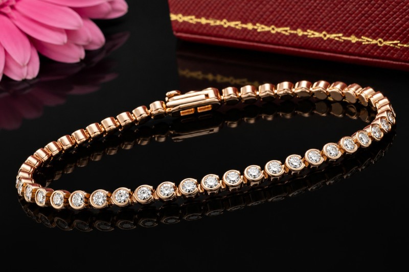Cartier Lignes Essentielles Armband Tennisarmband Diamanten in Roségold 