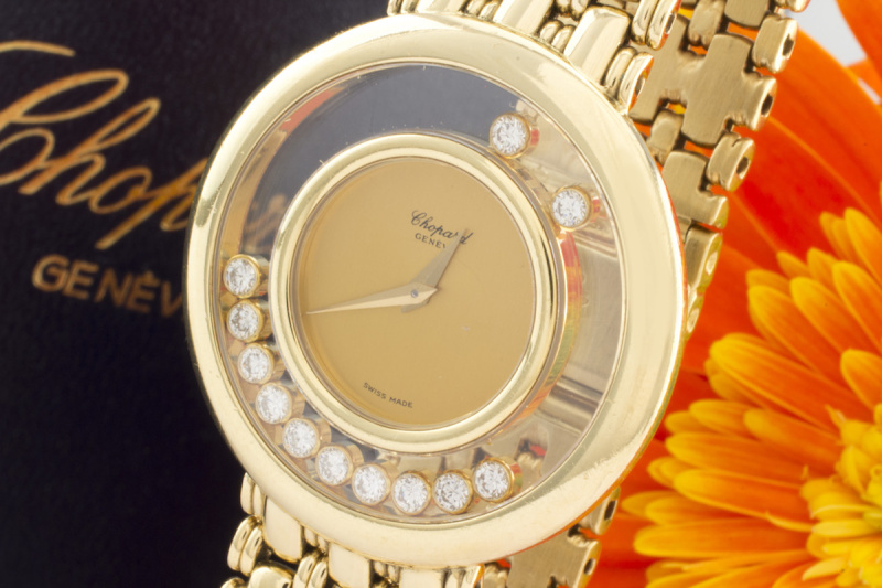 Seltene Chopard Happy Diamonds VollGold mit Brillanten 