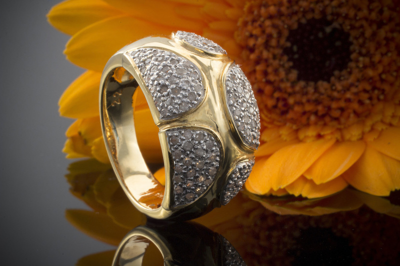 Diamantring Ring mit Diamanten in 750er Gelbgold 