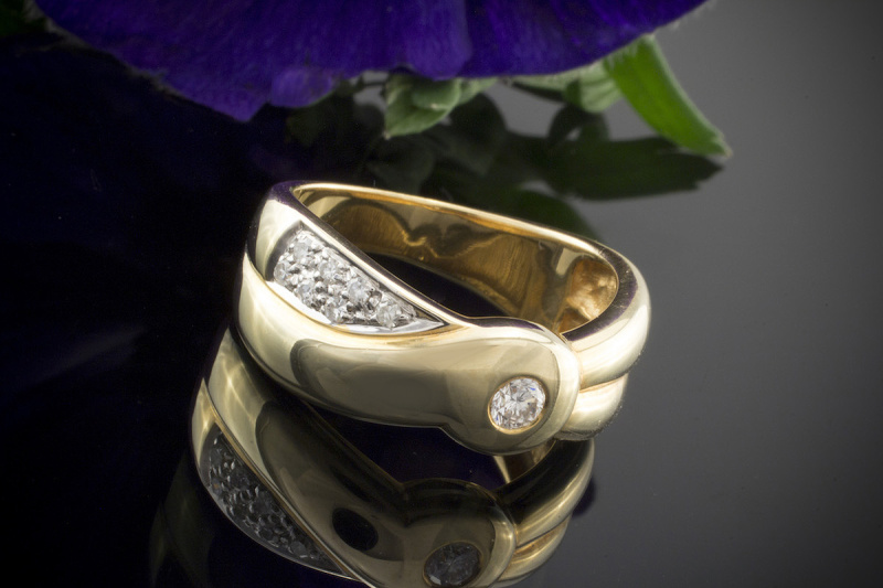 Brillantring Top Wesselton Brillanten Ring in 585er Gelbgold 