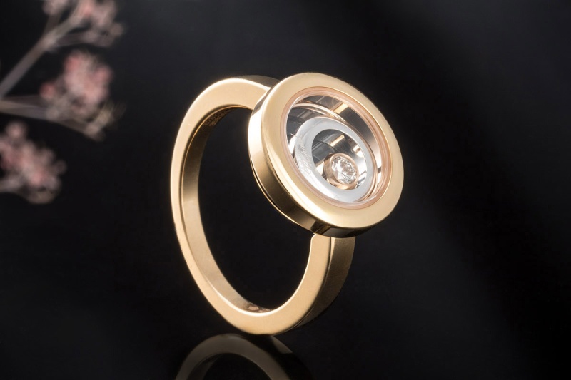 Chopard Ring Happy Spirit mit 1 Diamant Modell Roségold mit Weißgold 750 